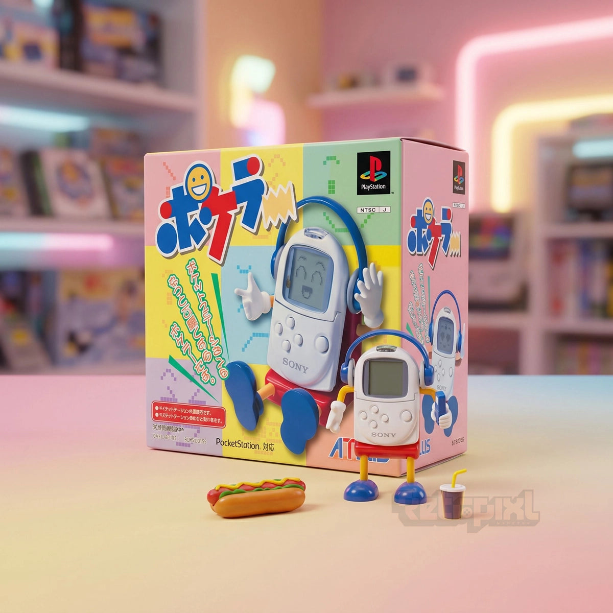 Atlus - Sony PocketStation Pokeler in RetroPixl Studio on RetroPixl.com for retro gaming players and retrogaming collectors