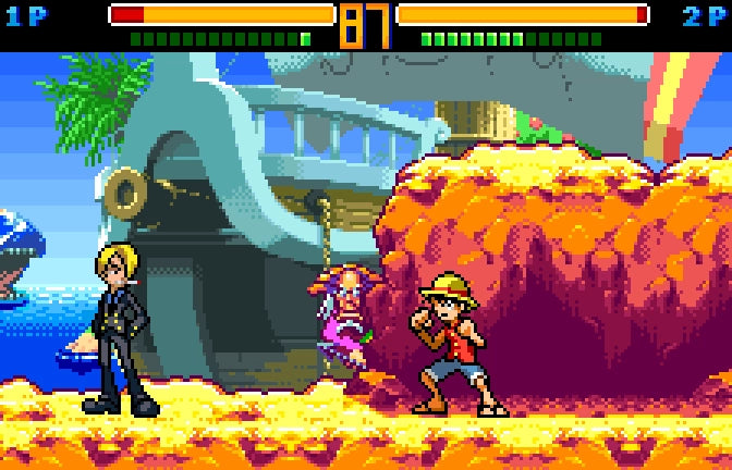 Bandai Wonderswan One Piece Colosseum in-game screenshot for retro gaming players and collectors on RetroPixl