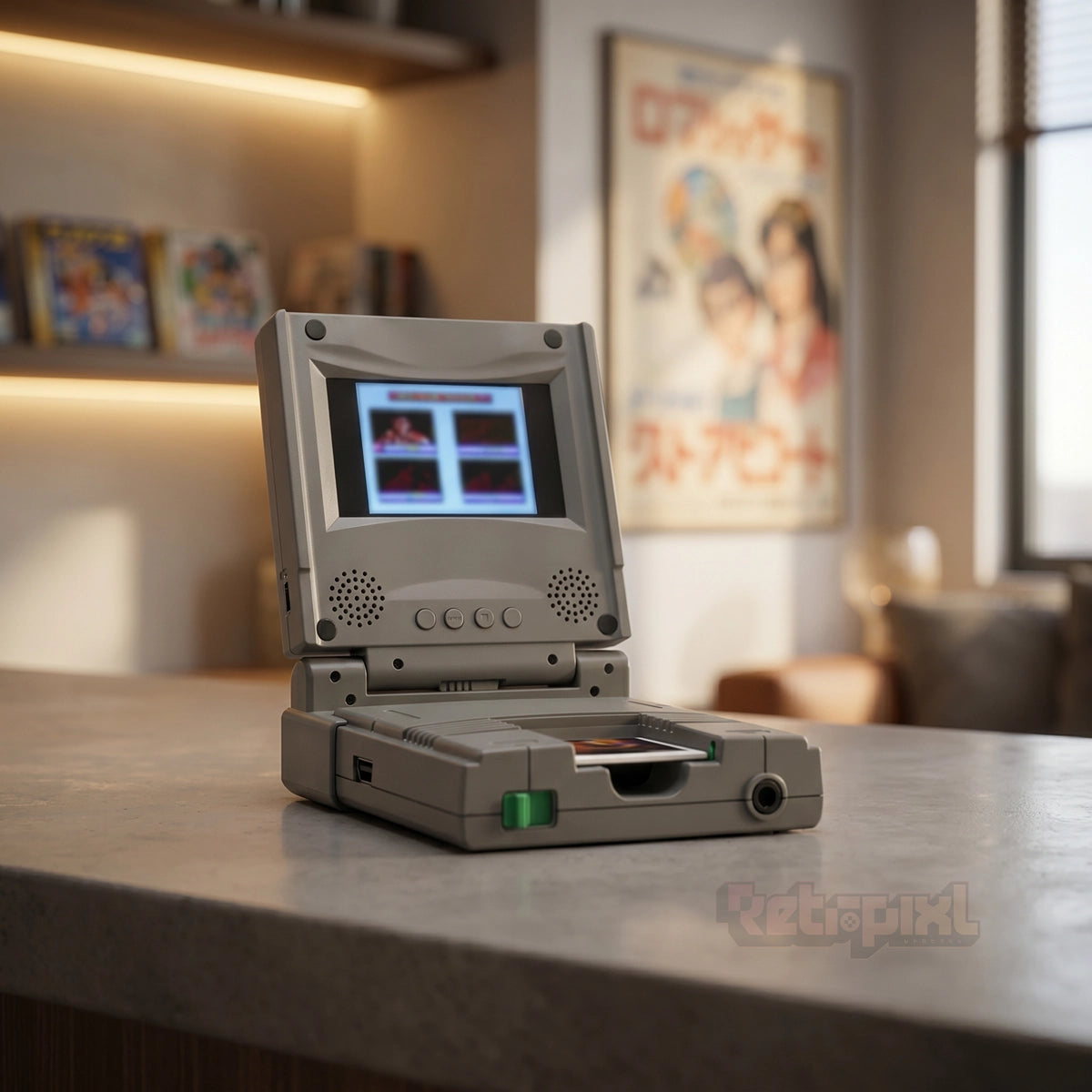 Columbus Circle LCD Monitor accessory for PC Engine Mini console in RetroPixl studio on RetroPixl.com for retro gaming players and retrogaming collectors