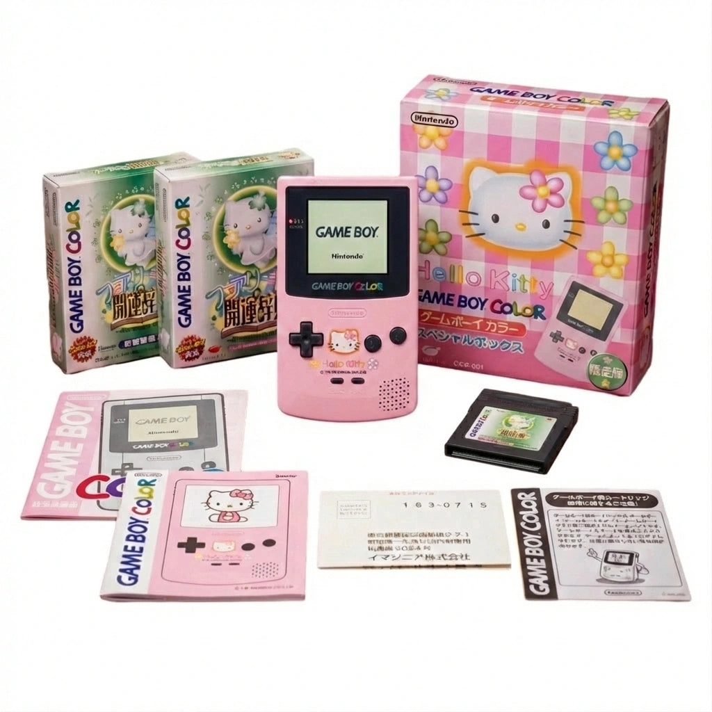 Nintendo Game Boy Color Hello Kitty Special Box 1 in RetroPixl Studio game room for retro gaming players and collectors on RetroPixl