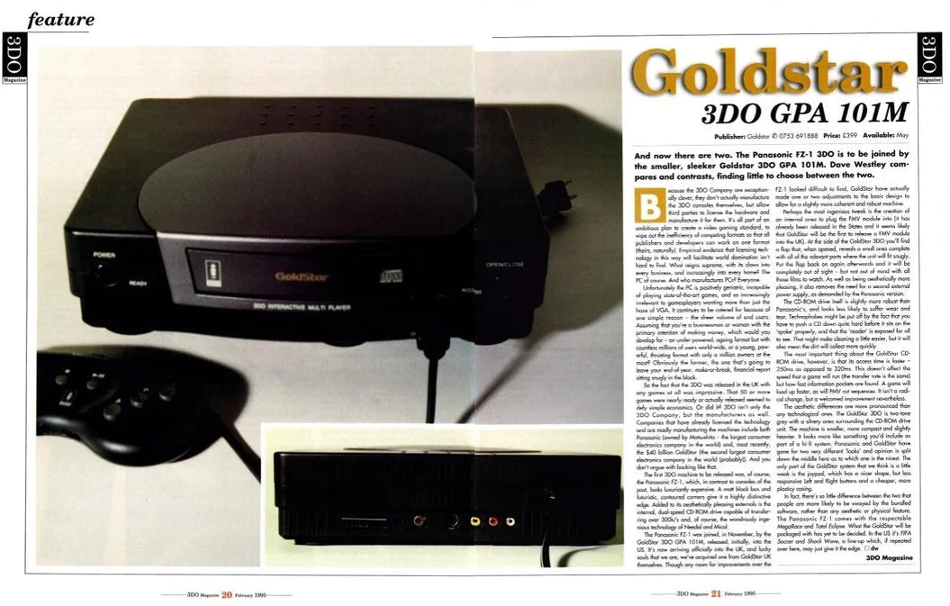 Goldstar 3DO console article in magazine for retro gaming players and collectors on RetroPixl