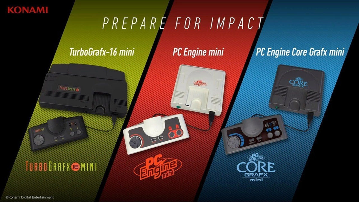 Konami TurboGrafx 16 mini console on RetroPixl.com for Retrogaming players and Retro Gaming Collectors