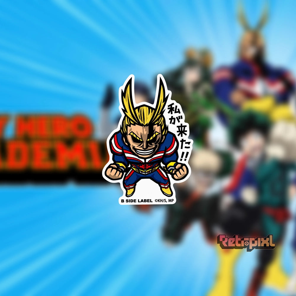 My Hero Academia Sticker, All Might Toshinori Yagi character on RetroPixl.com for retro gaming collectors, retrogaming players and anime collectibles and gadgets