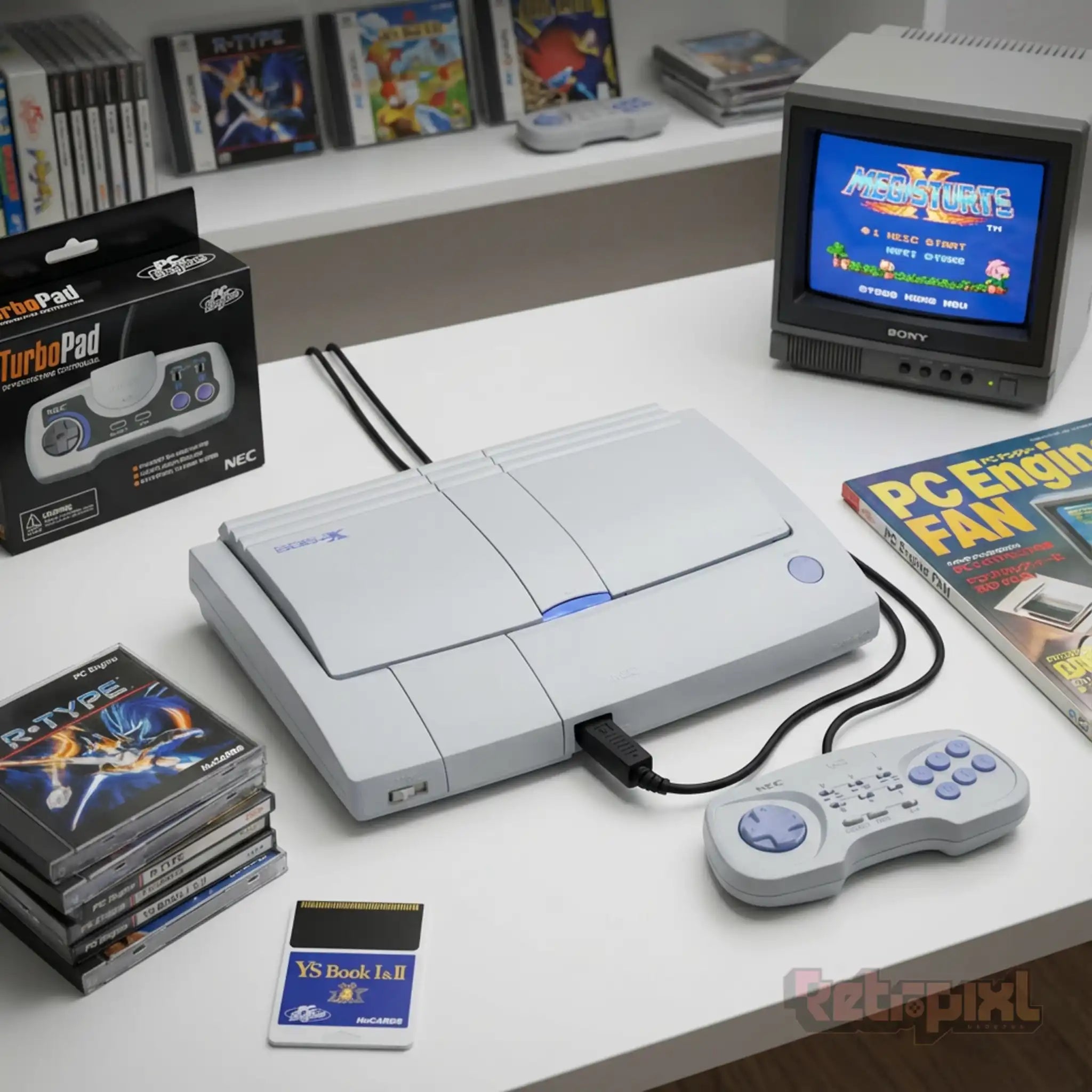 NEC PC Engine Duo-RX in retro gaming collector game room fo rplayers and collectors on RetroPixl