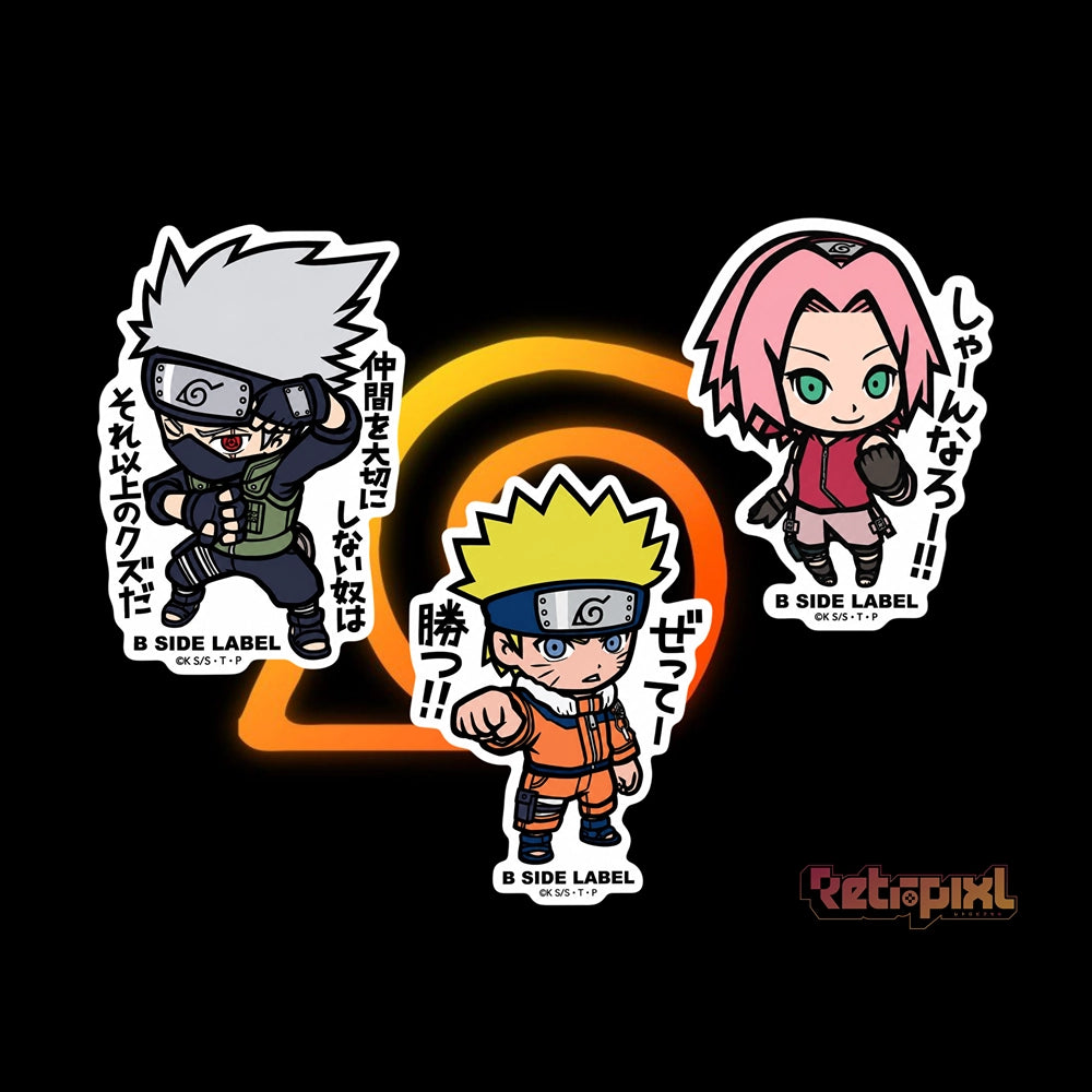 Naruto characters Naruto, Sakura, Kakashi on RetroPixl.com for retro gaming collectors, retrogaming players and anime collectibles and gadgets