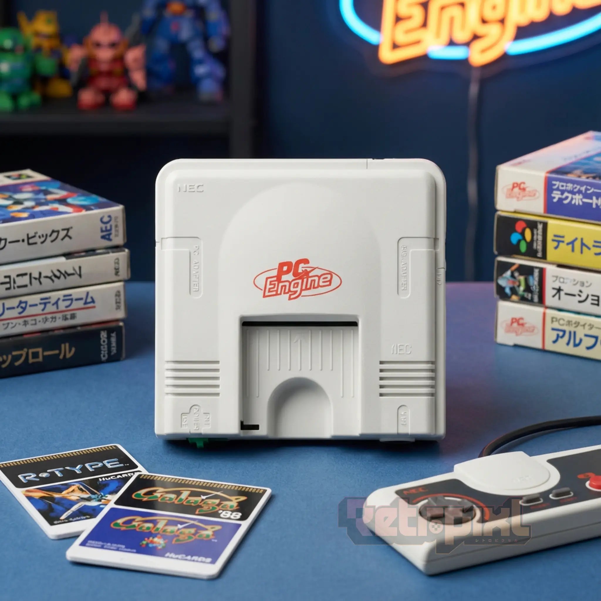 Nec PC Engine console in collector's game room for retro gaming players and collectors on RetroPixl
