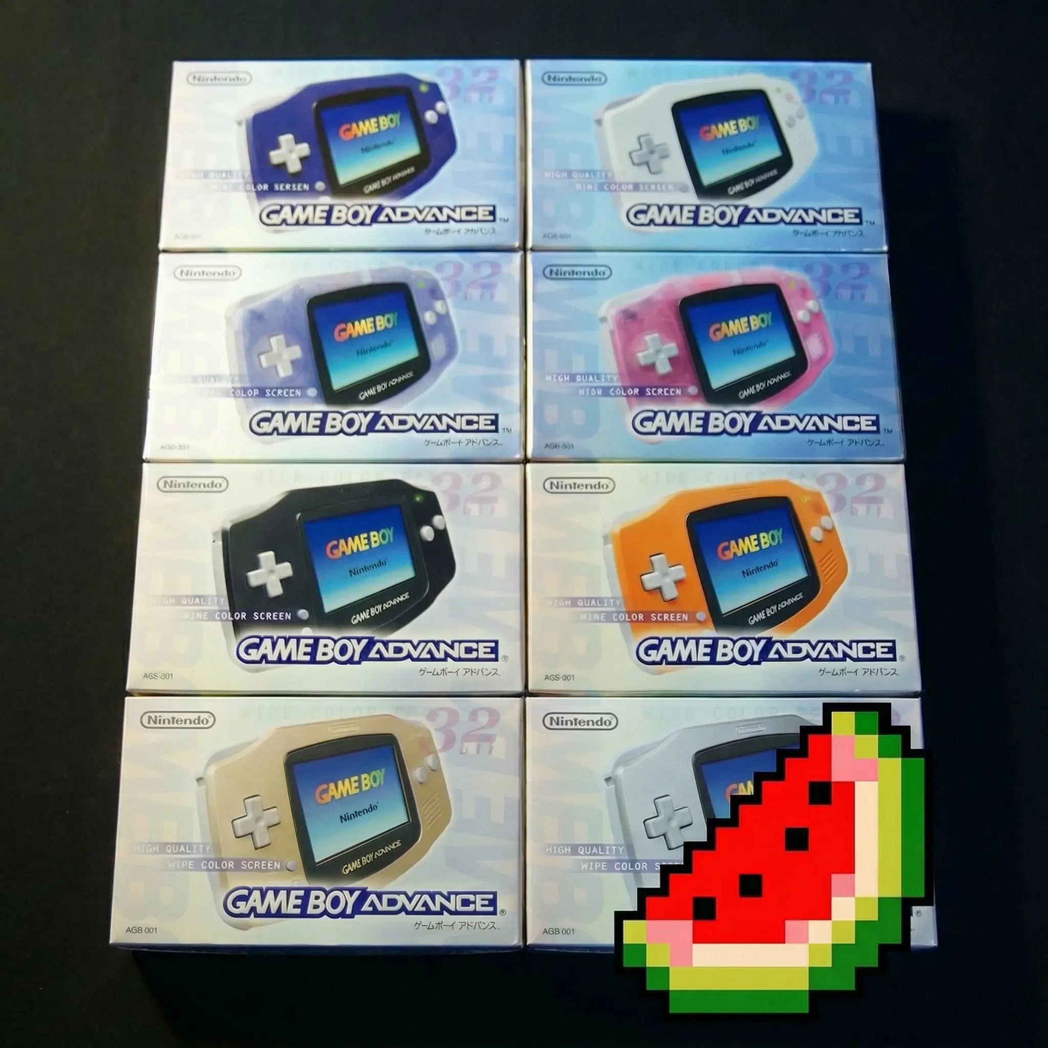 Nintendo Gameboy Advance boxes for retro gaming players and collectors on Retropixl