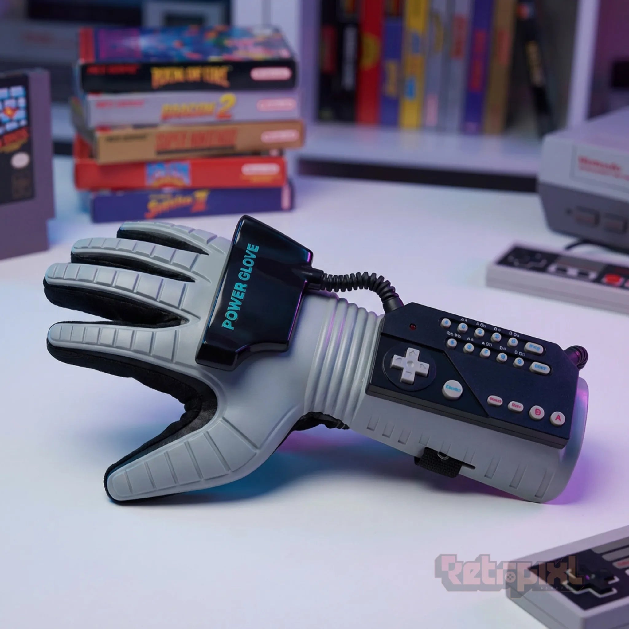 Nintendo PAX Power Glove in a collector's game room for retrogaming players and collectors on RetroPixl