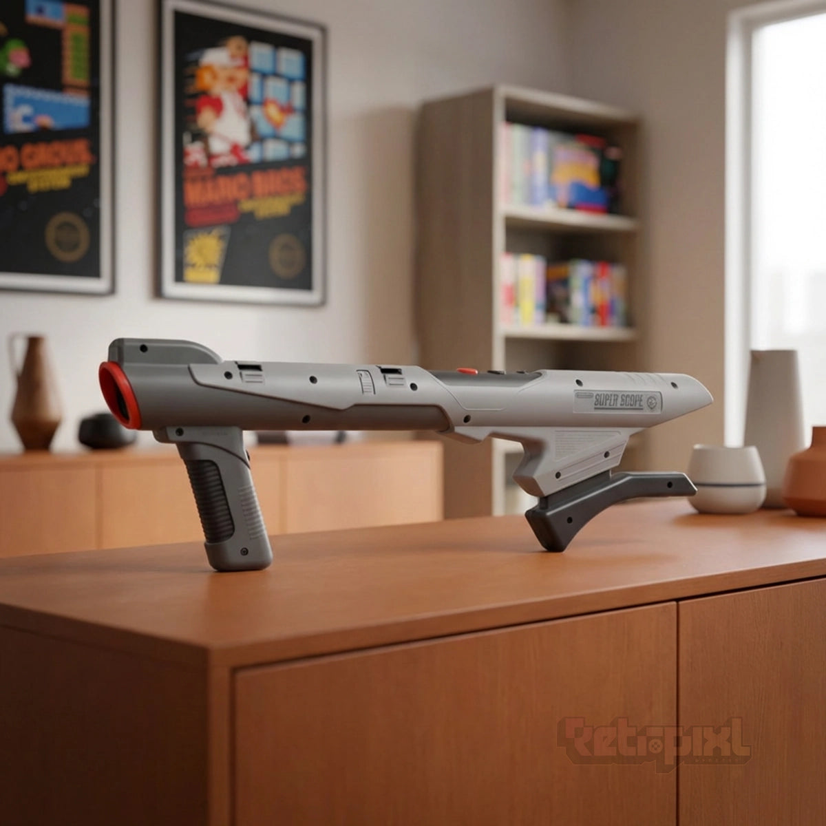 Nintendo Super Scope Famicom retro gaming accessory in RetroPixl studio for retrogaming players and collectors