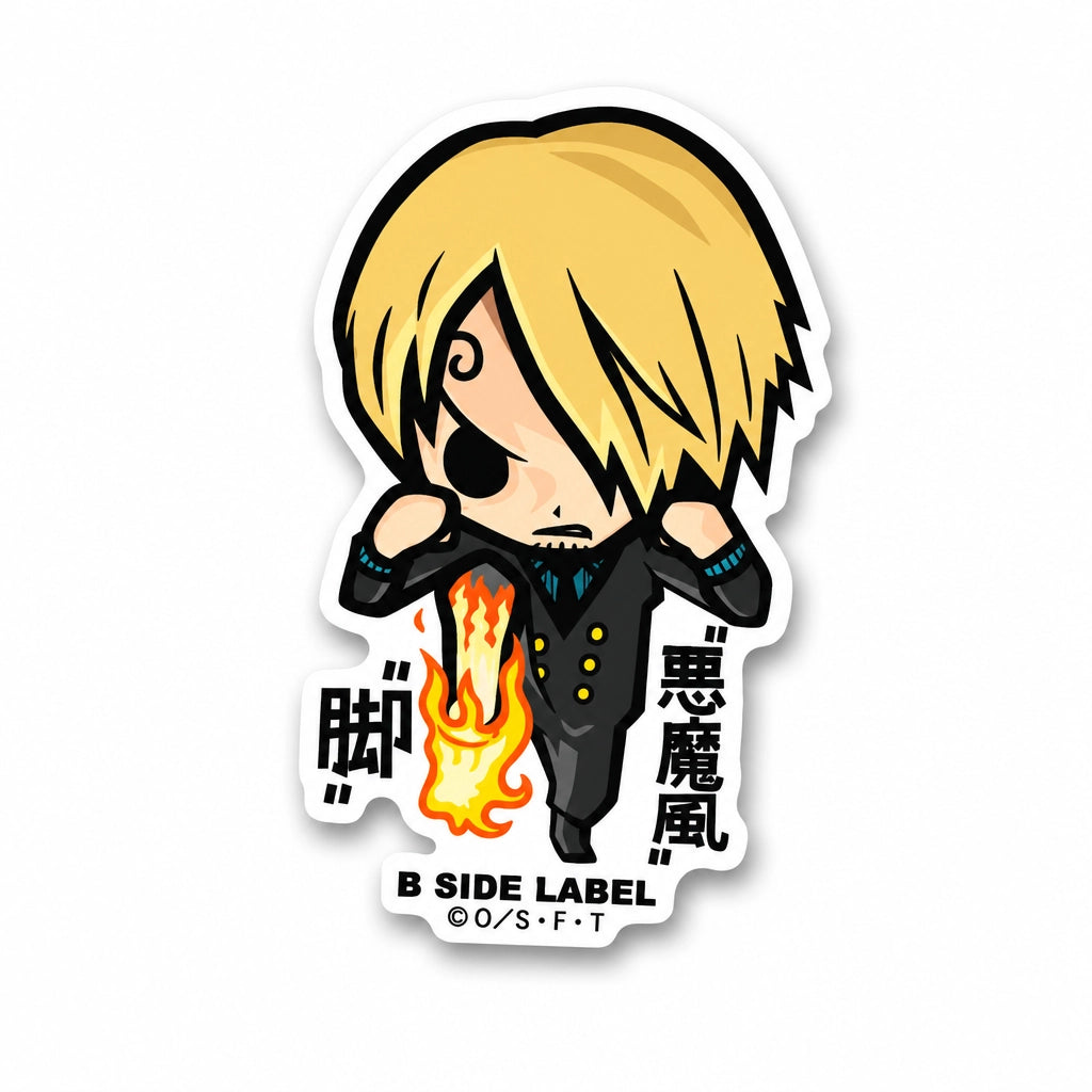 One piece character Sanji sticker on RetroPixl.com for retro gaming collectors, retrogaming players and anime collectibles and gadgets