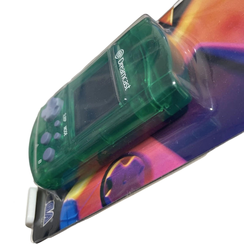US version of the Sega Dreamcast Green VMU Visual Memory Unit Accessory on RetroPixl.com for retro gaming collectors and retrogaming players