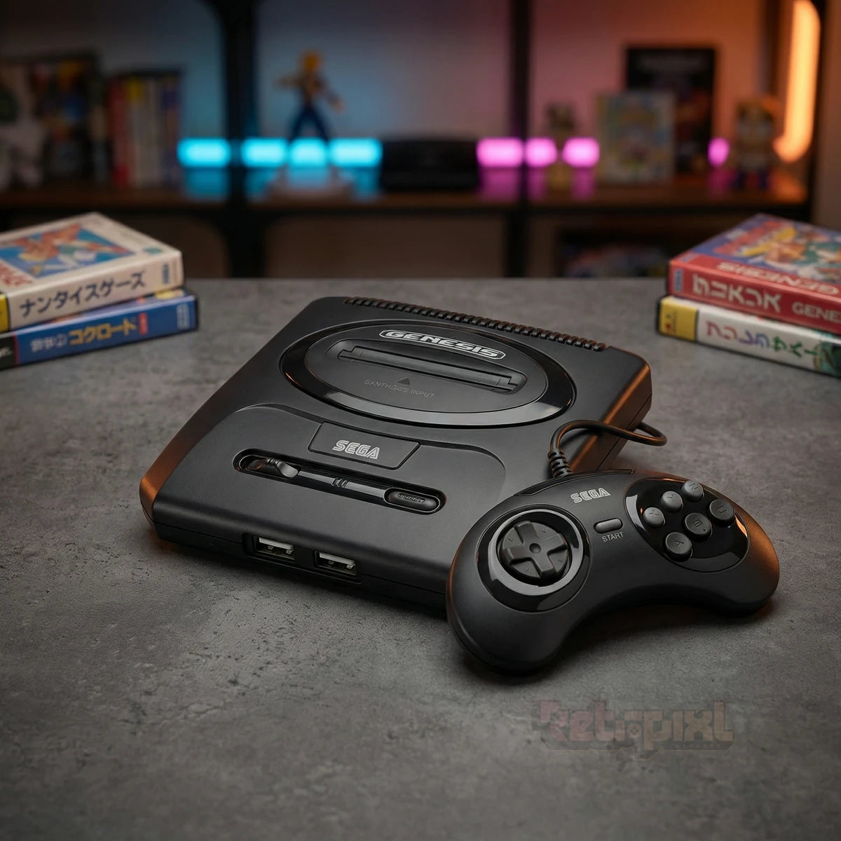 Sega Genesis 2 mini console in Retropixl studio on RetroPixl.com for retro gaming players and retrogaming collectors