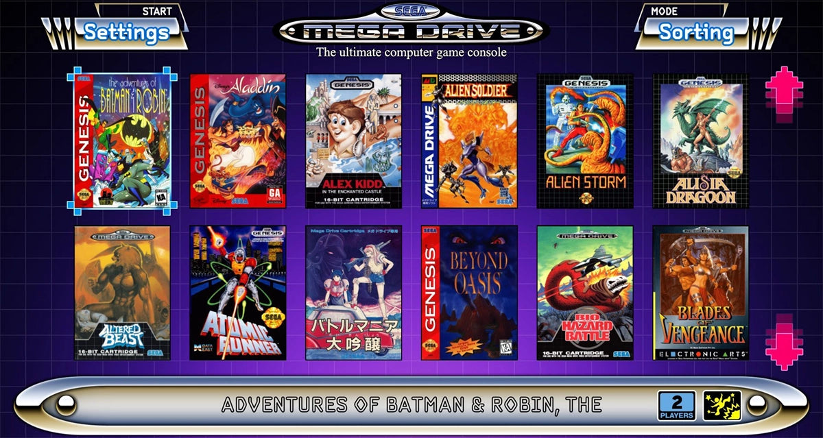 Sega Megadrive mini (EUR) console on RetroPixl.com for retro gaming players and retrogaming collectors