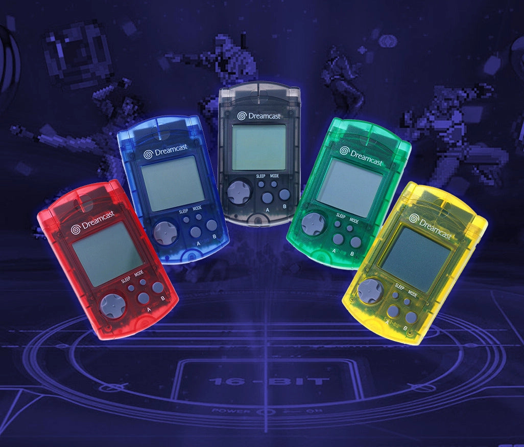 Sega Dreamcast VMU Visual Memory Unit Accessory in all colors on RetroPixl.com for retro gaming collectors and retrogaming players