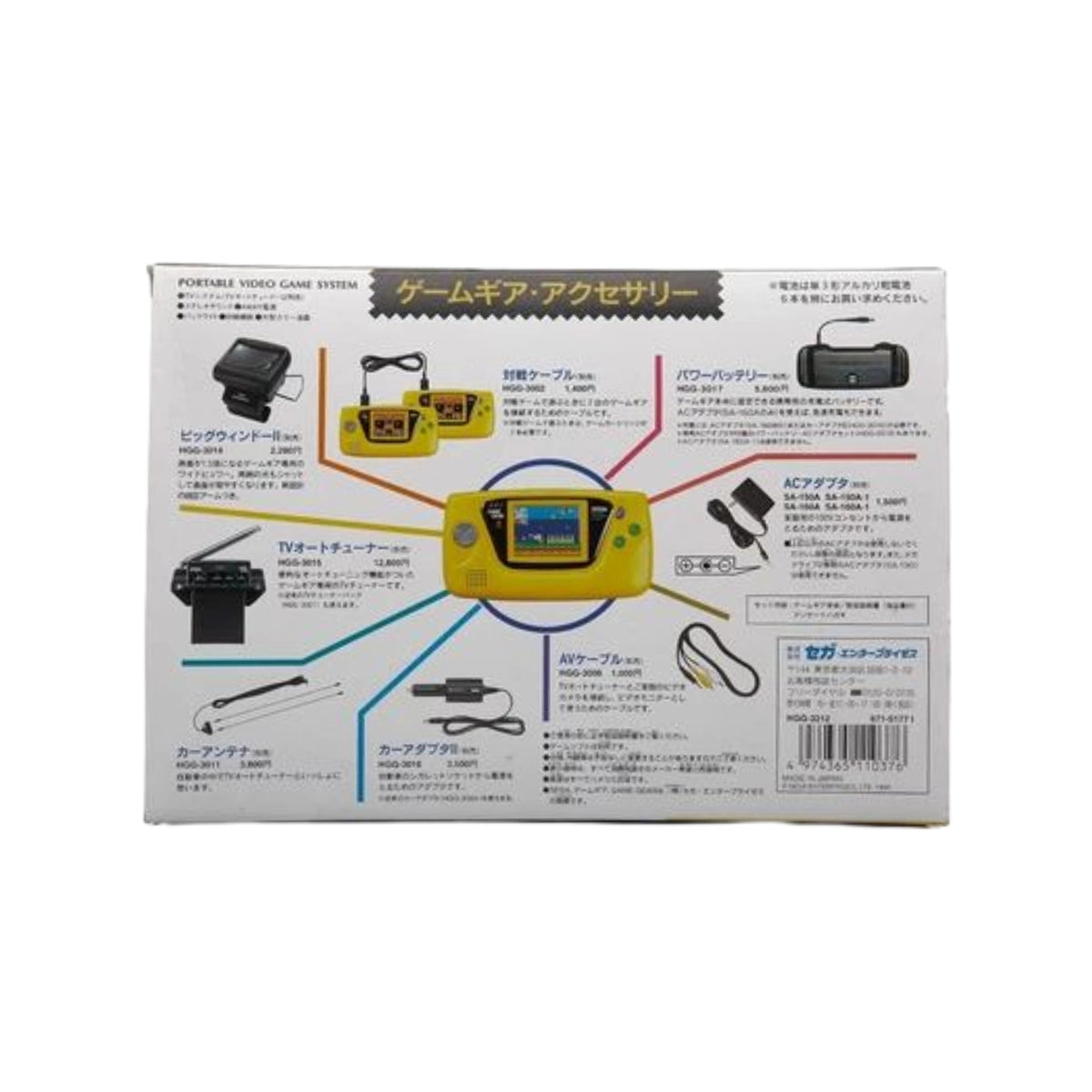 Sega Game Gear Yellow console box on Retropixl.com and retrogaming players and retro gaming collectors