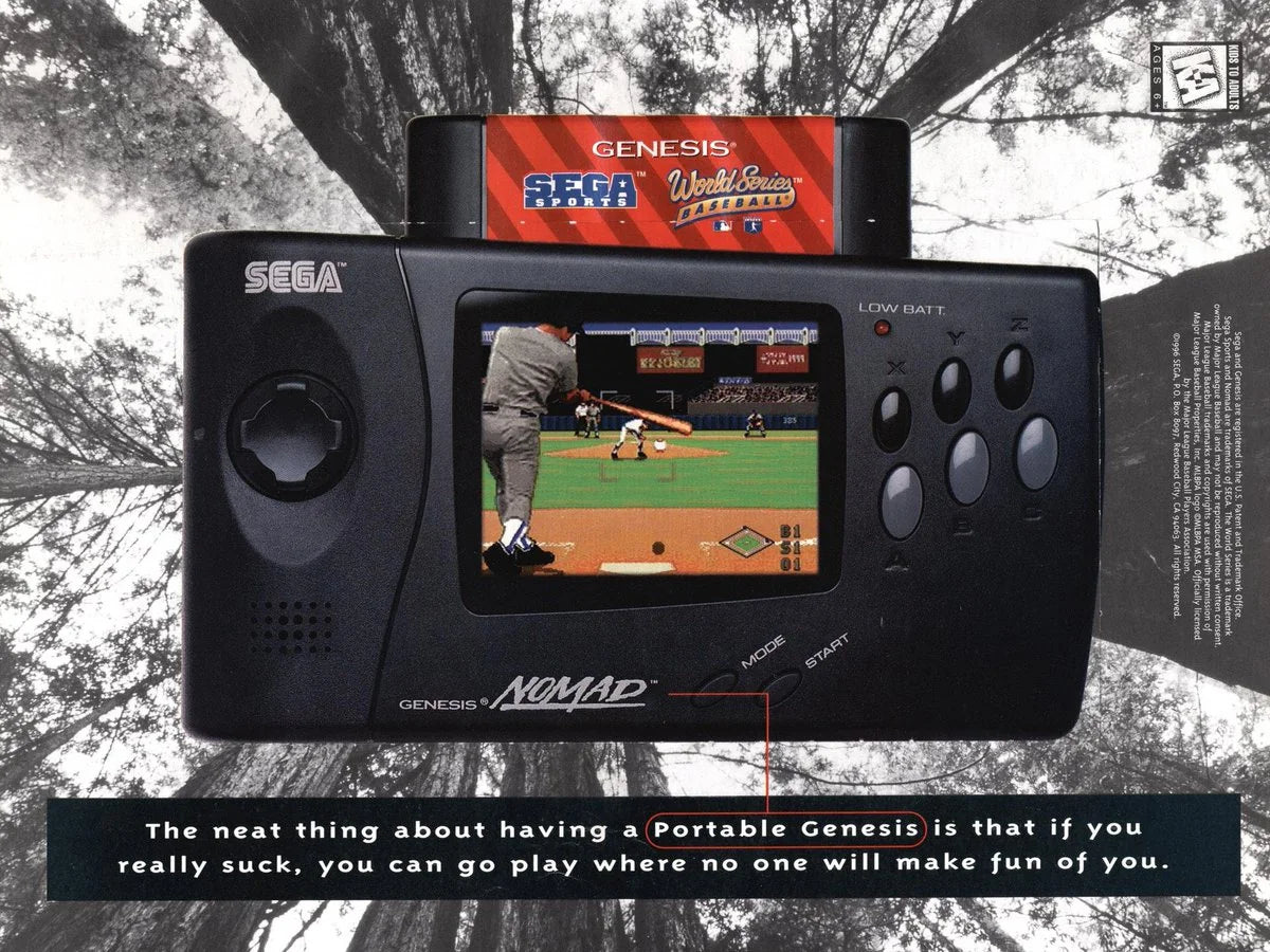 Sega Nomad console advertising on Retropixl.com for retrogaming players and retro gaming collectors