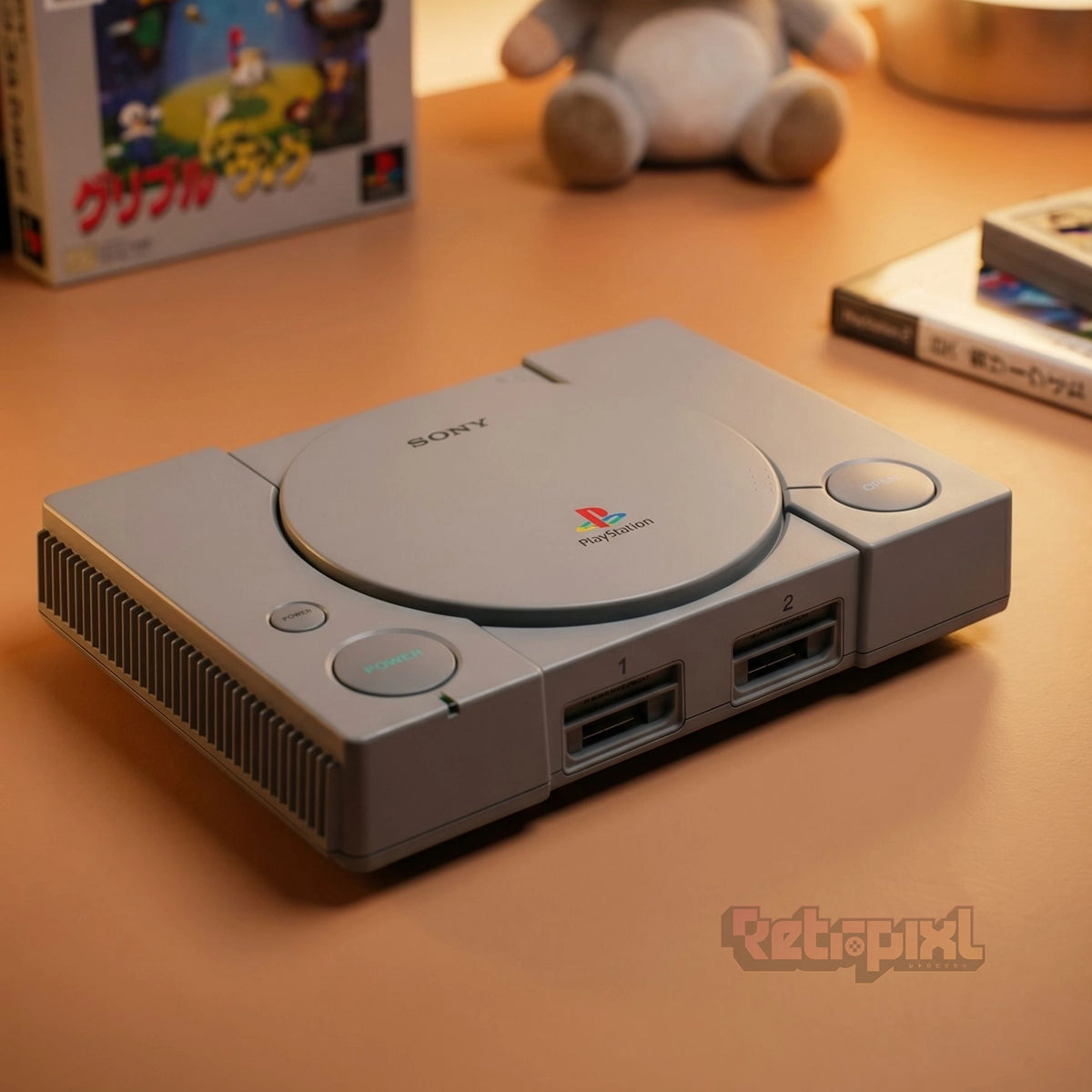 Sony Playstation 1 PS1 Classic Mini console in RetroPixl studio on RetroPixl.com for retro gaming players and retrogaming collectors