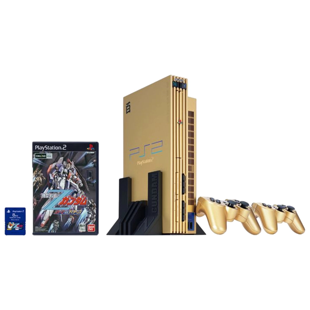 Playstation 2 Gundam Zeta Gold console and box contents for retrogaming players and retro gaming collectors