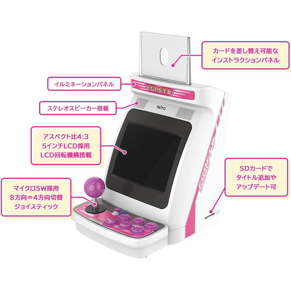 Taito Egret 2 Mini arcade console on RetroPixl.com for retro gaming players and retrogaming collectors