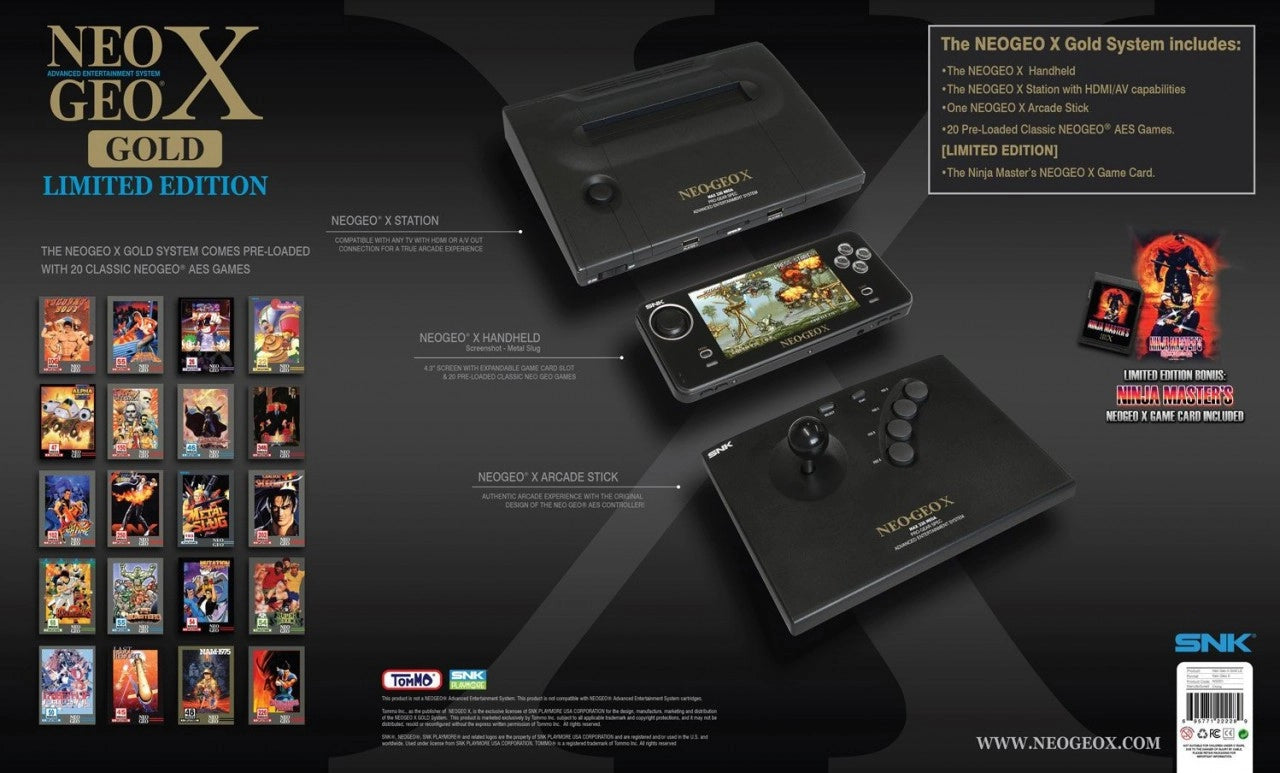 Tommo Neo Geo X Gold handheld console on RetroPixl.com for Retrogaming players and Retro Gaming Collectors