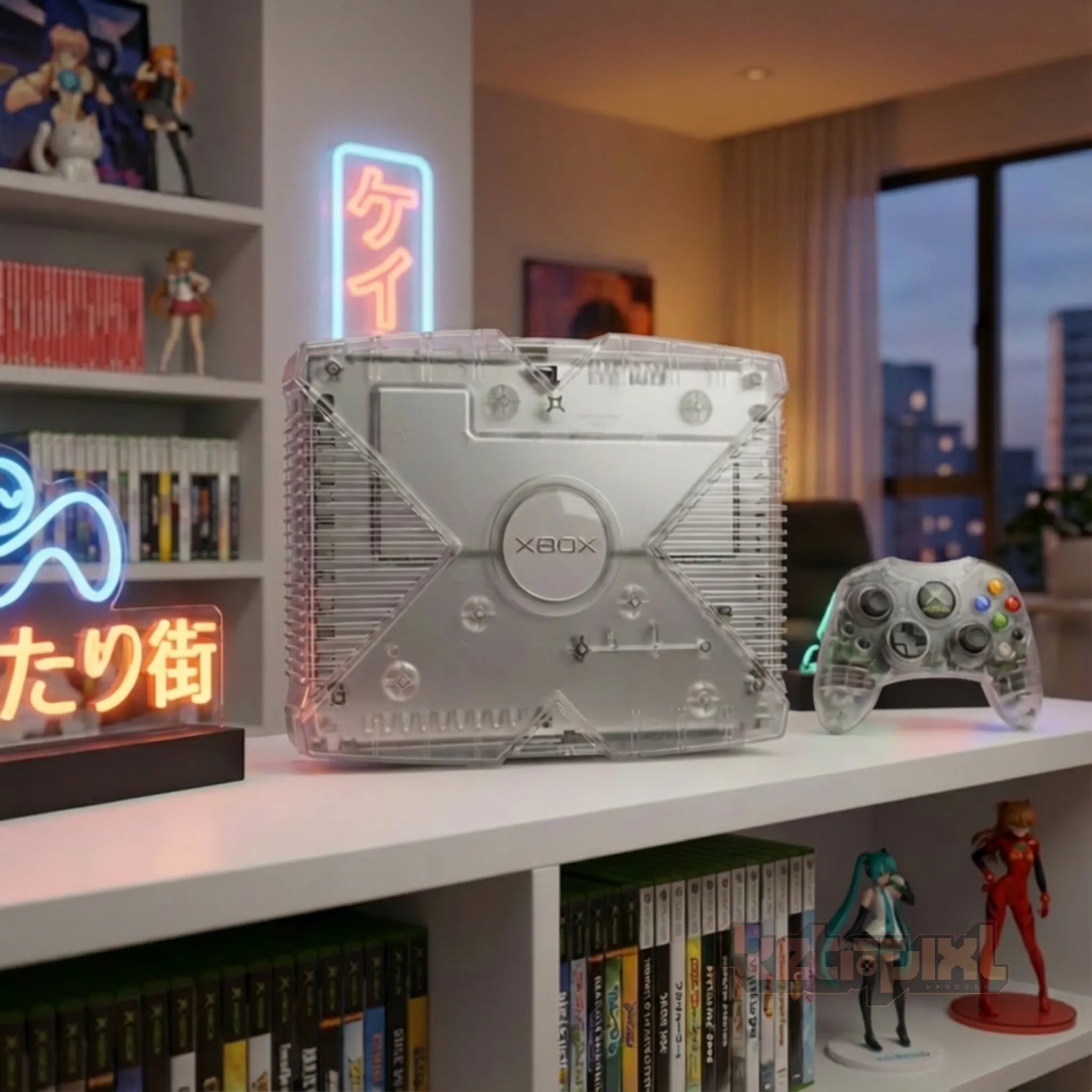 Microsoft Xbox Crystal Limited Edition for collectors in Retro gaming collection, for retro gaming players and collectors on RetroPixl