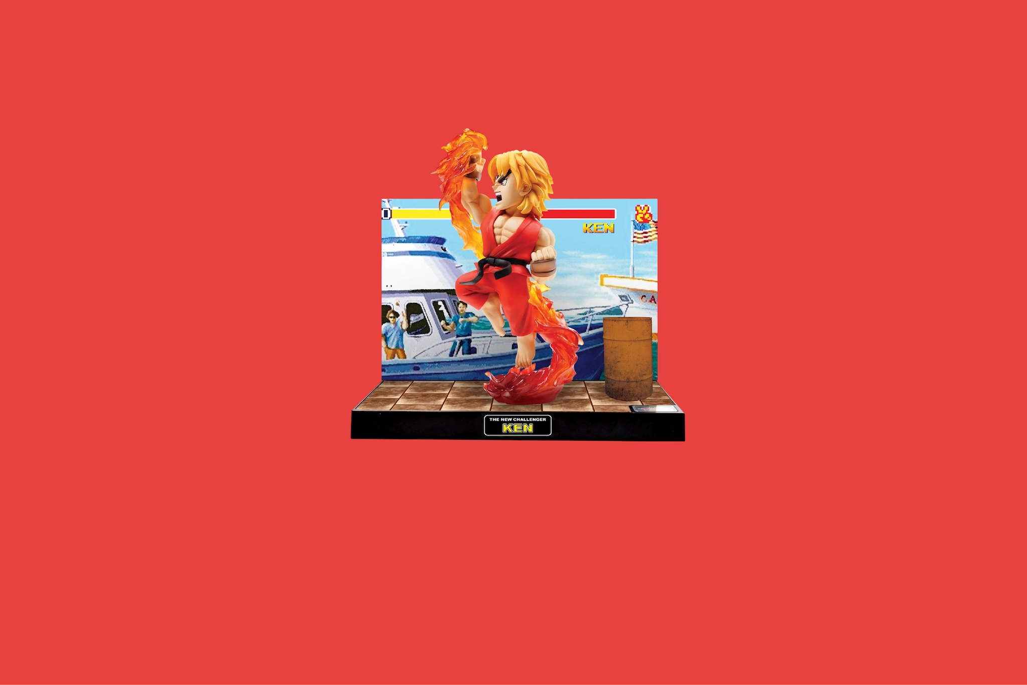 Hero image for RetroPixl Collectibles collection featuring Street Fighter Ken figure, symbolizing rare retro gaming merchandise.