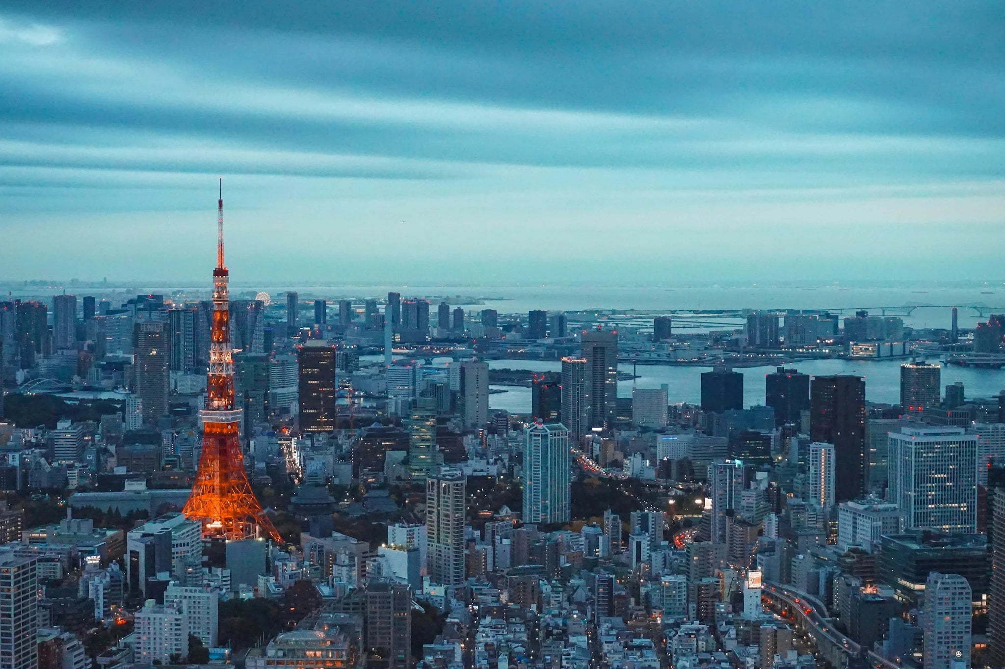 Tokyo Tower skyline at dusk, symbolizing RetroPixl’s upcoming next drop of rare Japanese retro gaming consoles and collectibles.