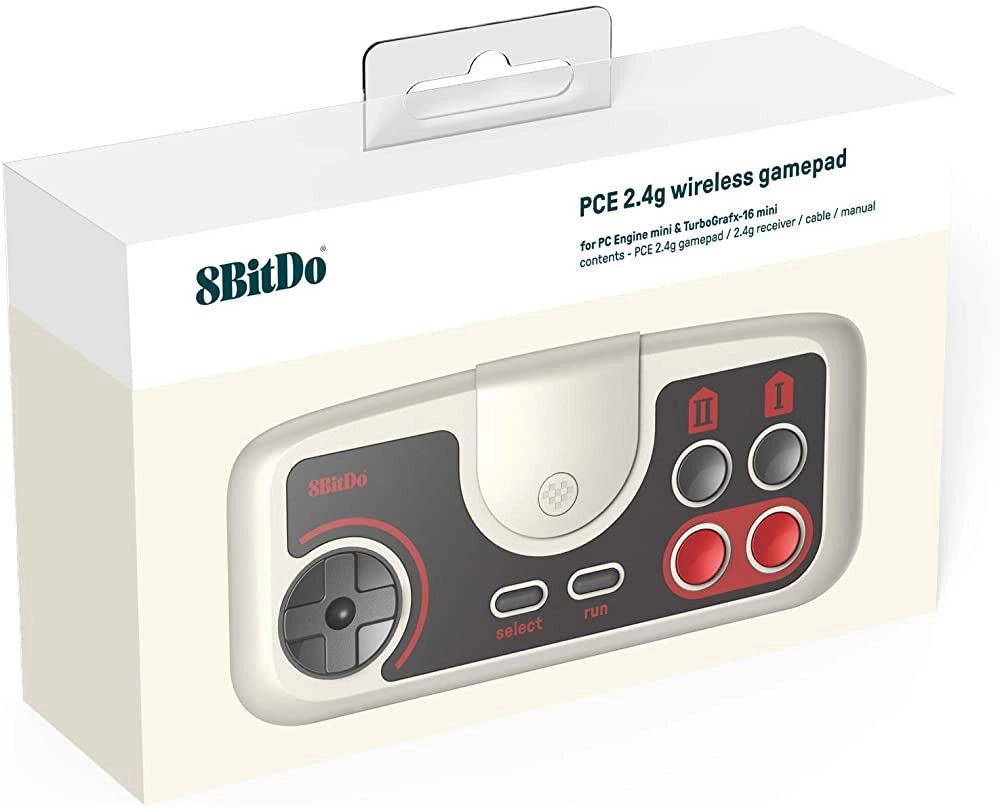 8BitDo PCE 2.4G Wireless Gamepad Front on RetroPixl.com for retro gaming collectors, retrogaming players and video game accessories