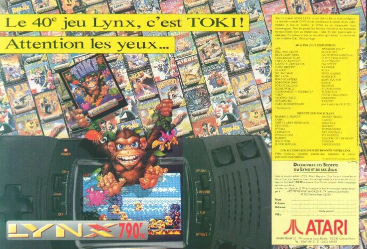Atari Lynx 2 advertising on RetroPixl