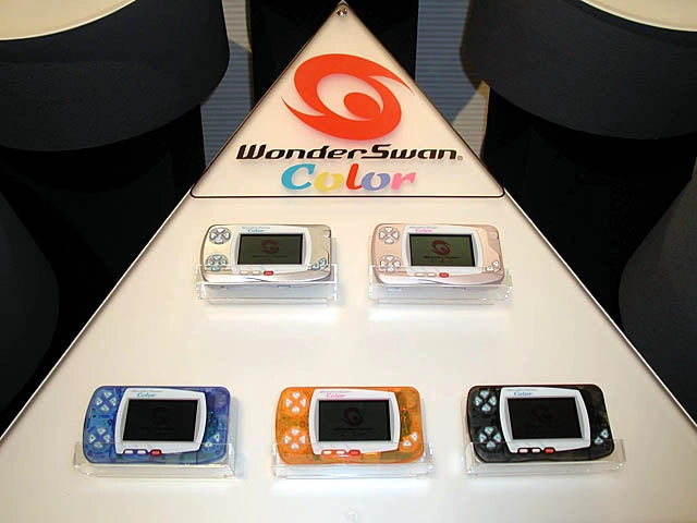 Bandai Wonderswan Color launch event display for retro gaming players and collectors on RetroPixl