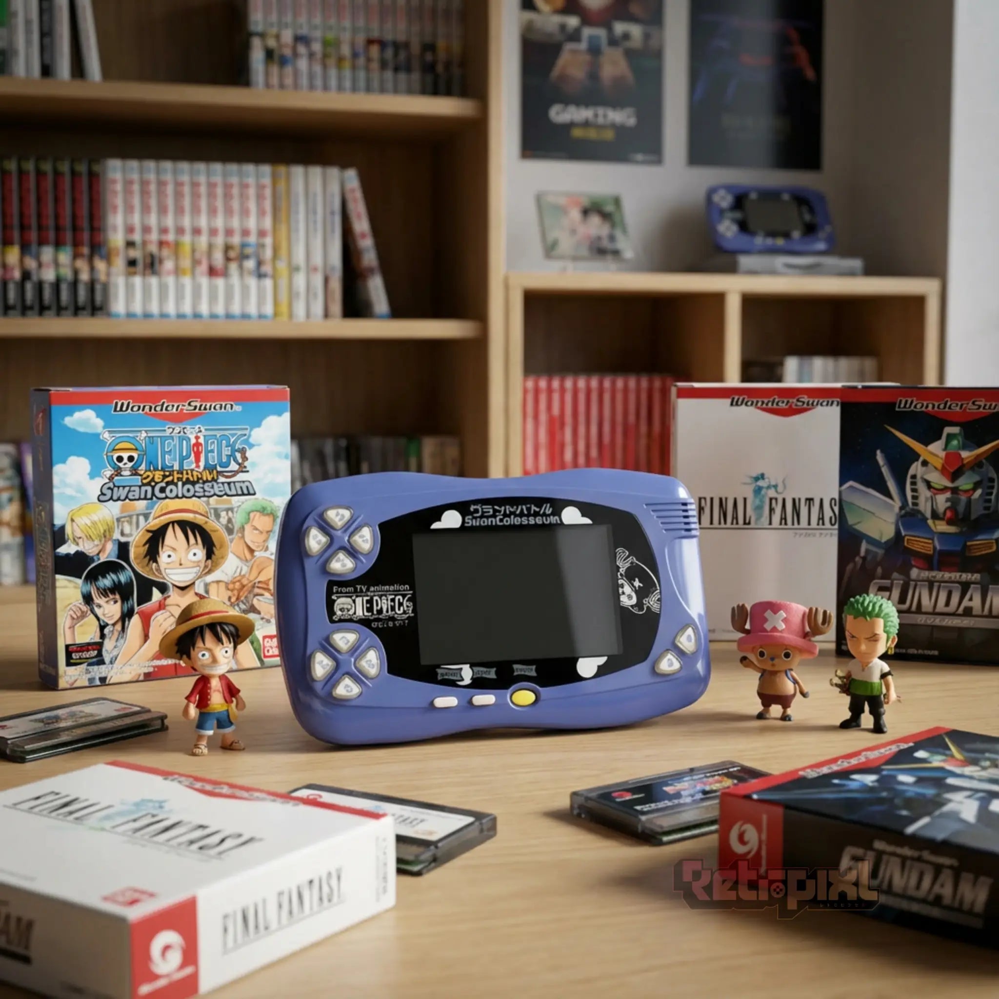 Bandai Wonderswan One Piece Colosseum limited edition collector in display for retro gaming players and collectors on RetroPixl