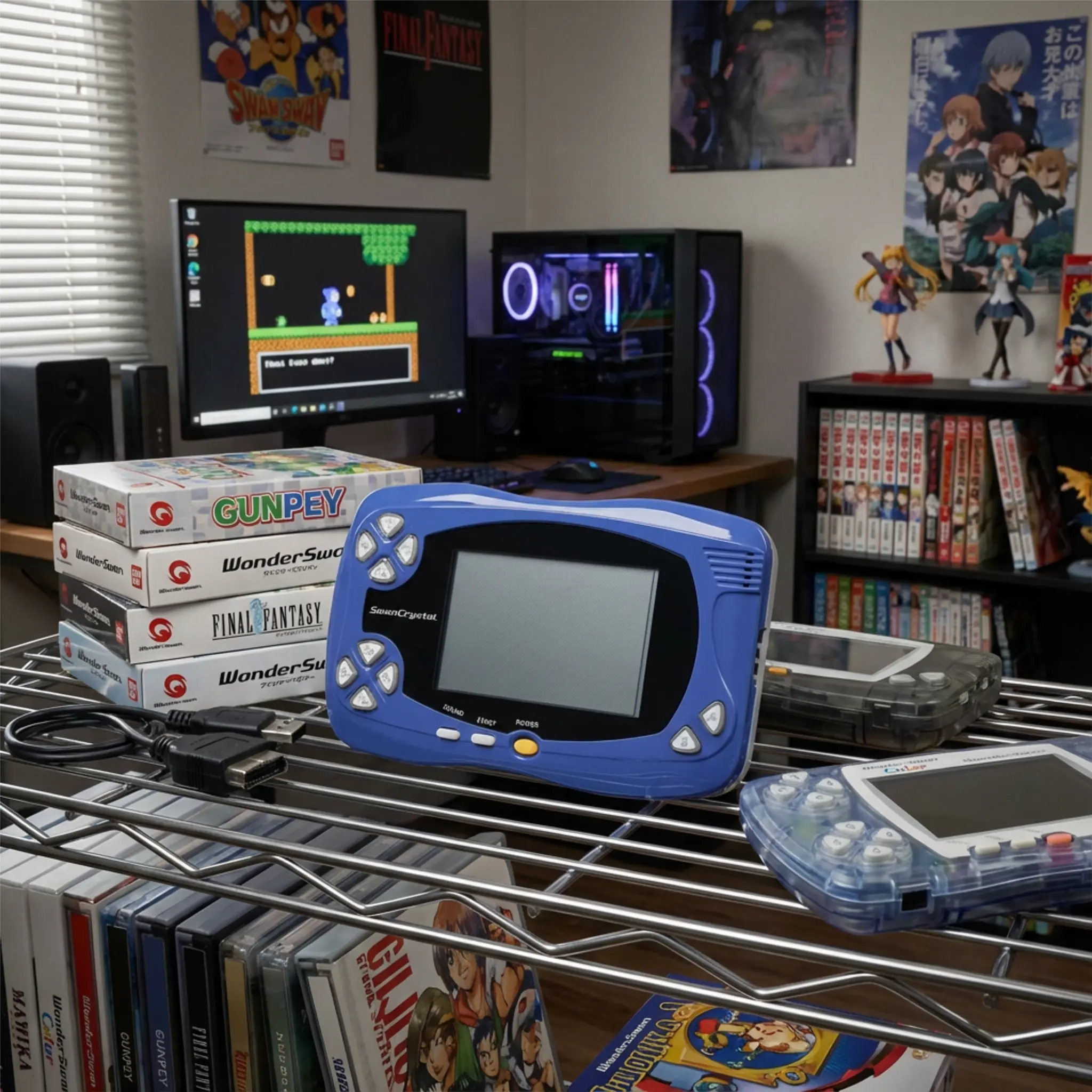 Bandai Wonderswan Crystal in display for retro gaming players and collectors on RetroPixl