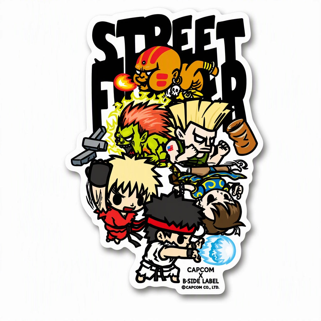 Capcom's Street Fighter characters sticker on RetroPixl.com for retro gaming collectors, retrogaming players and anime collectibles and gadgets