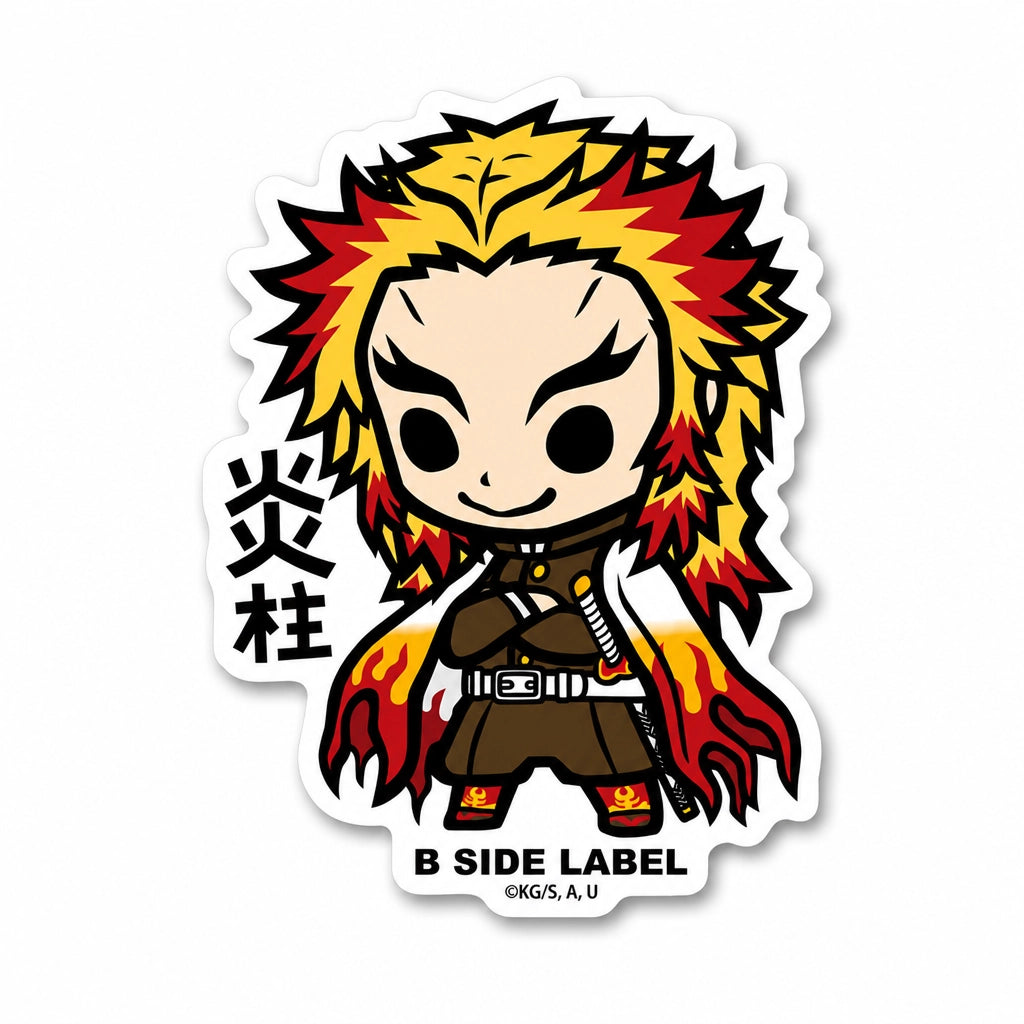 Demon Slayer Rengoku character sticker on RetroPixl.com for retro gaming collectors, retrogaming players and Japanese anime collectibles and gadgets