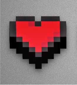 Heart pixelated for retro gaming players and retrogaming collectors on retropixl.com which provides consoles from Japan