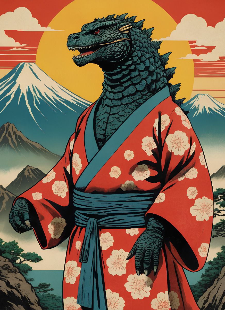 Godzilla illustration for retro gaming players and retrogaming collectors on retropixl.com which provides consoles from Japan