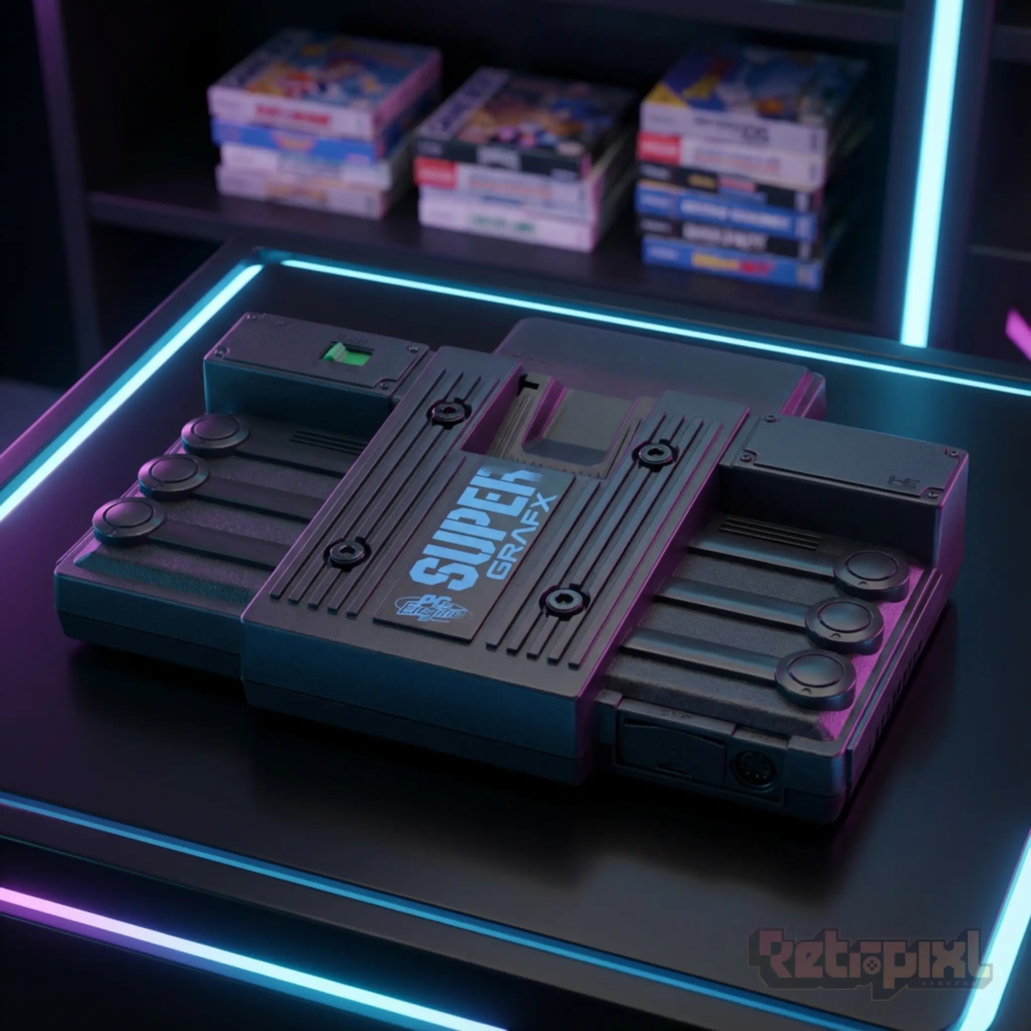 Nec Pc Engine SuperGrafx in a retro gaming room  for retro gaming players and collectors on RetroPixl
