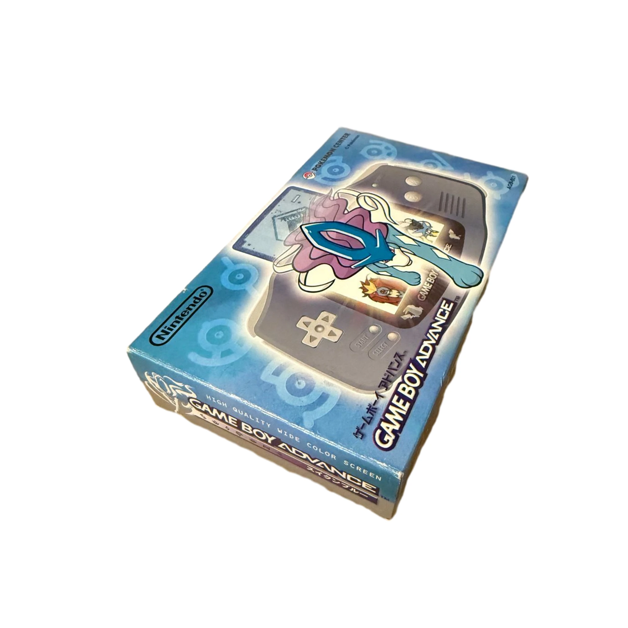 Game Boy Advance Pokemon Suicune console box for retro gaming players and collectors on RetroPixl