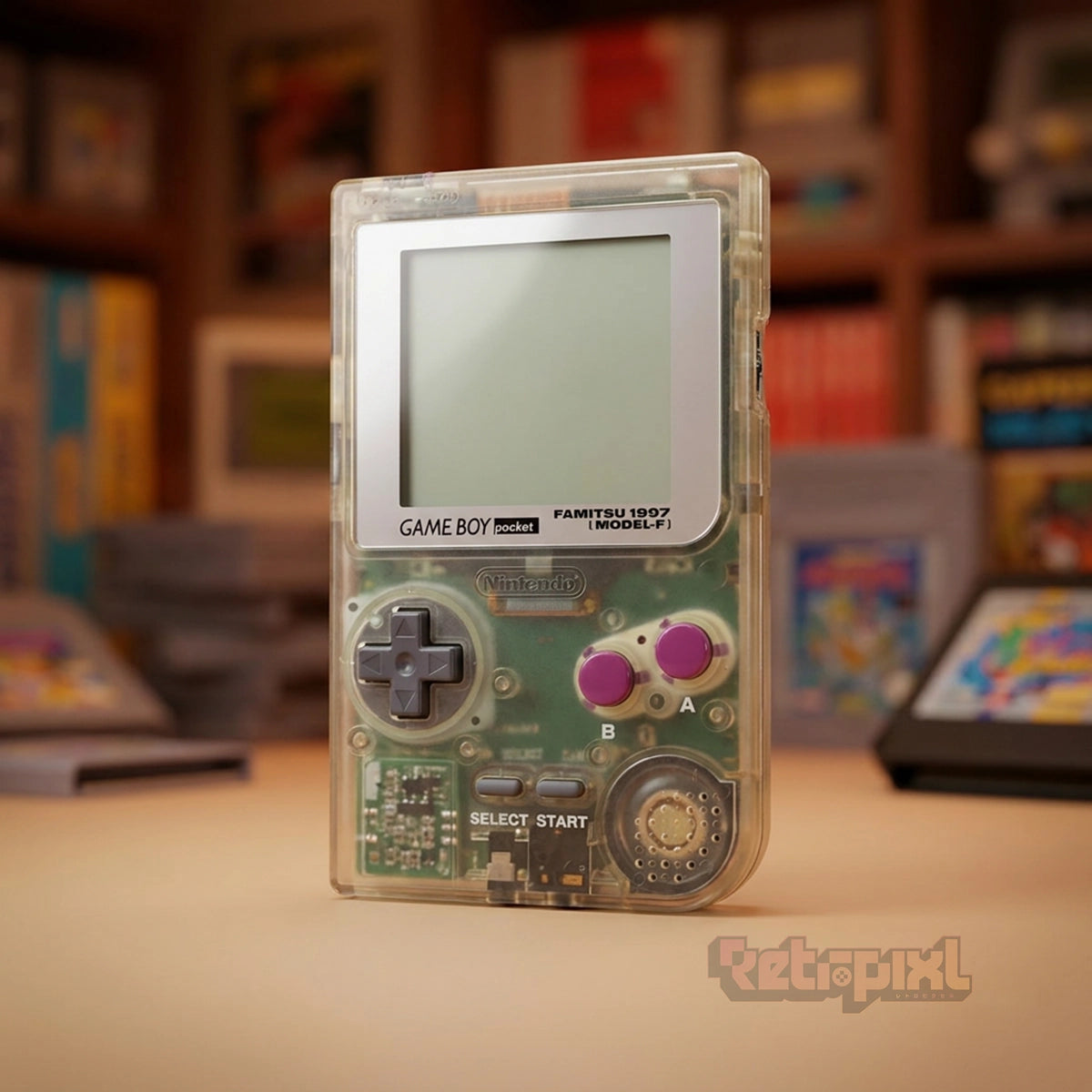 Nintendo Game Boy Pocket Famitsu console model F on RetroPixl.com  for Retrogaming players and Retro Gaming Collectors in RetroPixl studio