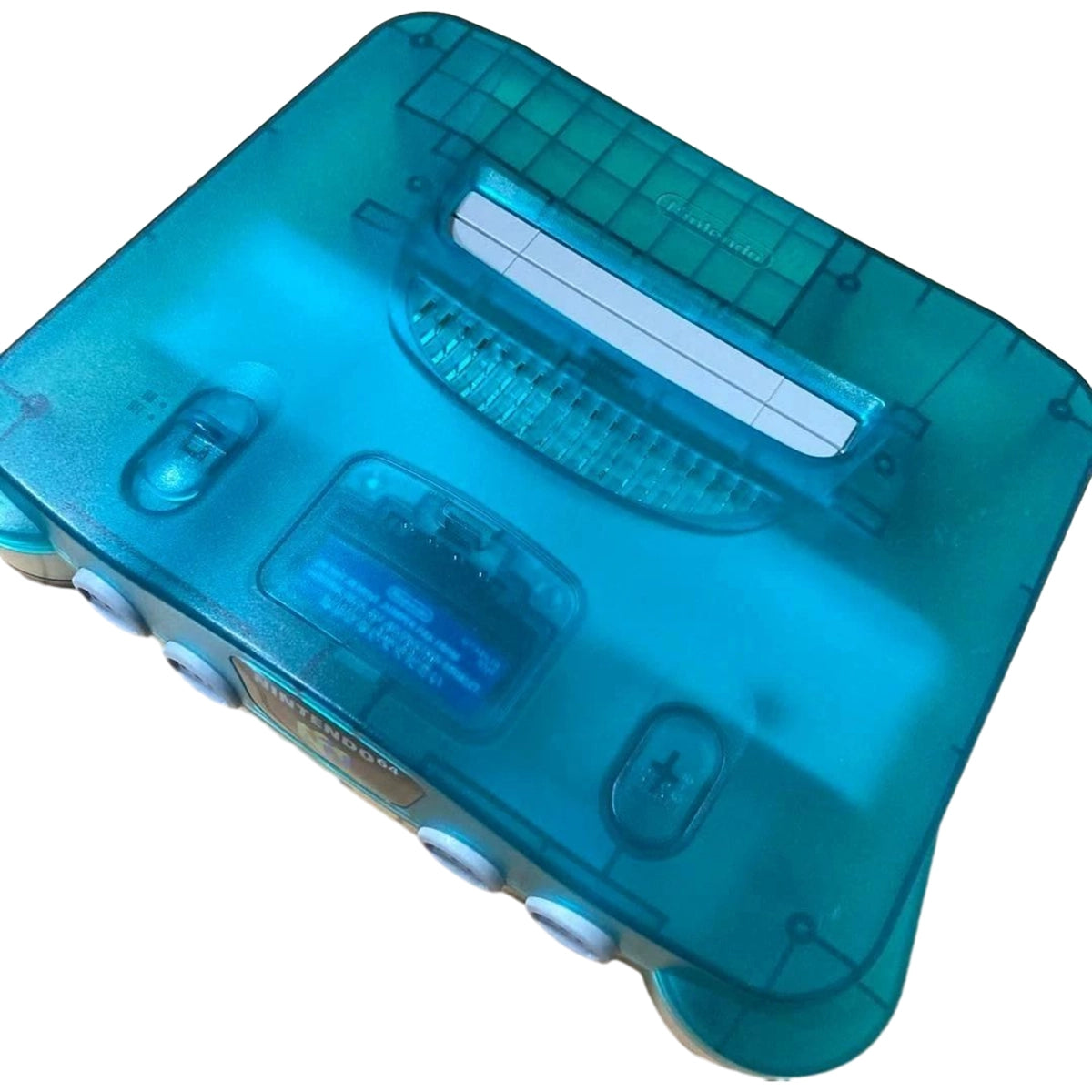Nintendo N64 clear blue console on RetroPixl.com for retro gaming players and retrogaming collectors