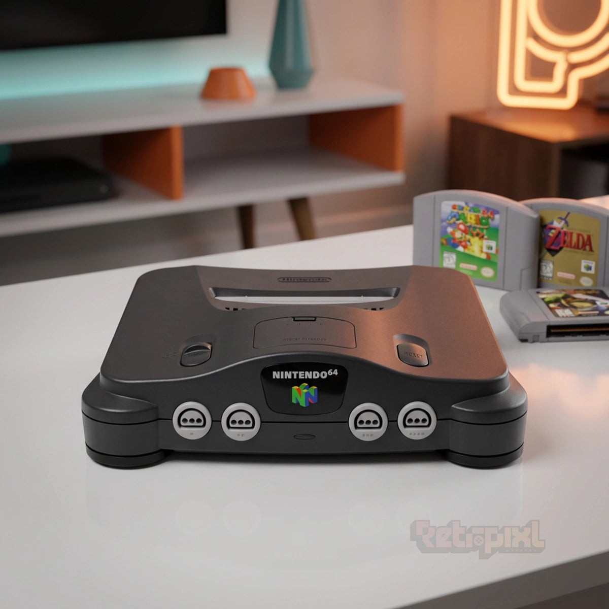 Nintendo 64 console in RetroPixl.com studio for retrogaming players and collectors