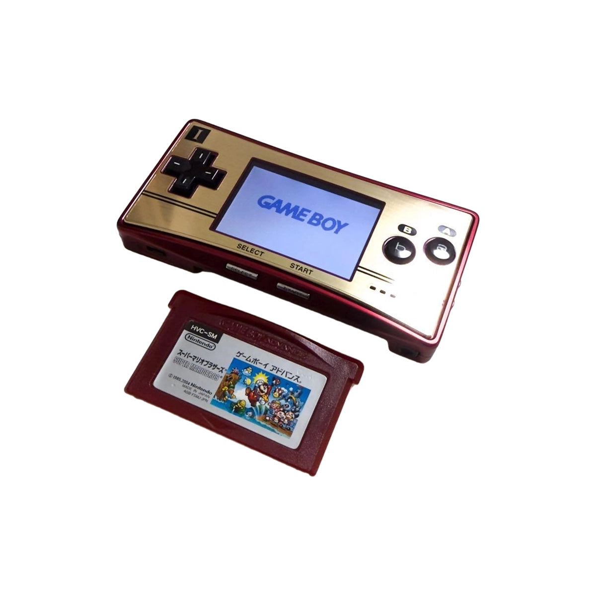 Nintendo Gameboy Micro Famicom 20th Anniversary with Super Mario Land Micro game for retrogaming retro gaming players and collectors on RetroPixl