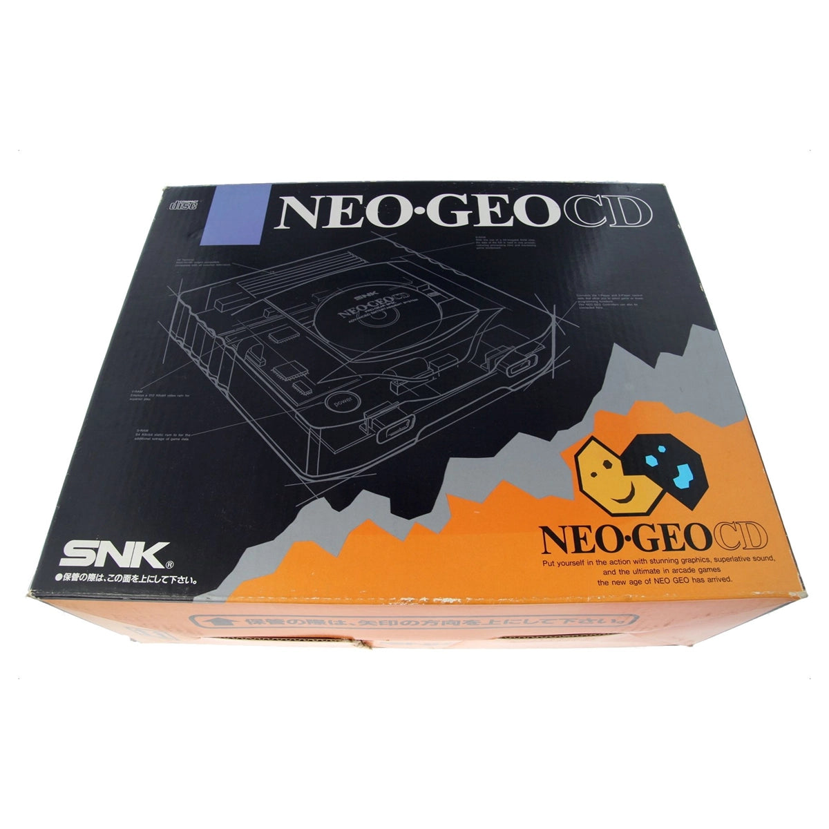 SNK Neo Geo CD Top loading console box on Retropixl.com for retrogaming players and retro gaming collectors