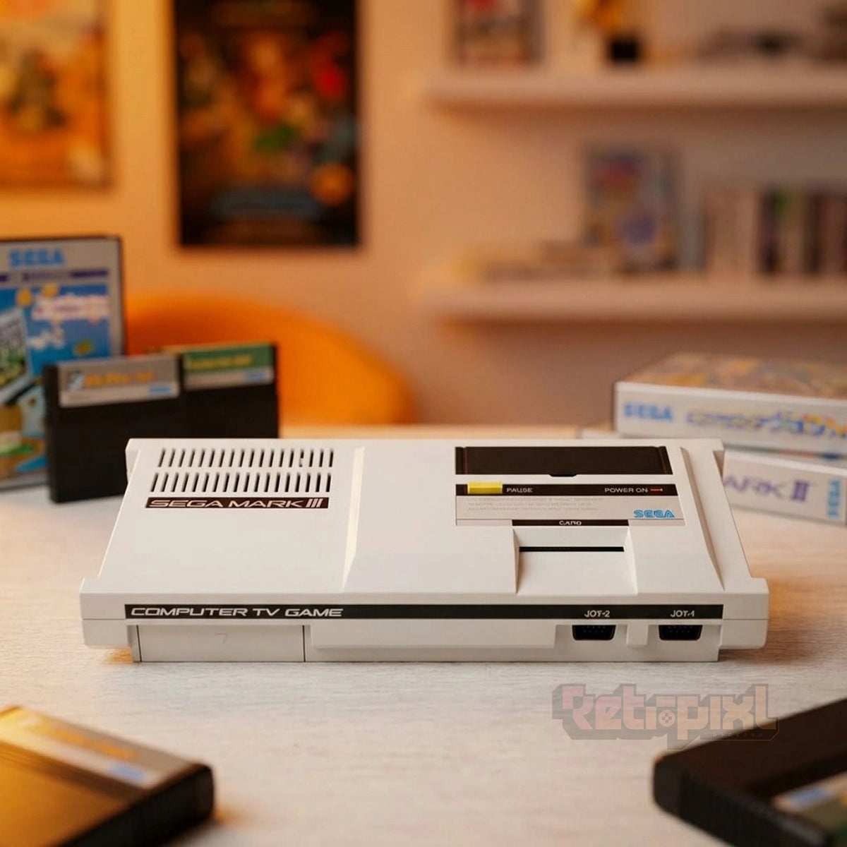Sega Mark III console in RetroPixl studio for Retropixl.com for retrogaming players and retro gaming collectors