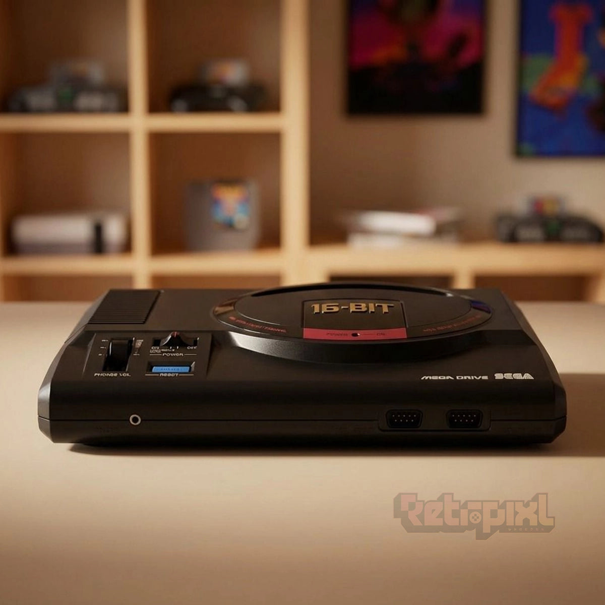 Sega Megadrive 1 console in RetroPixl studio for Retropixl.com and retrogaming players and retro gaming collectors