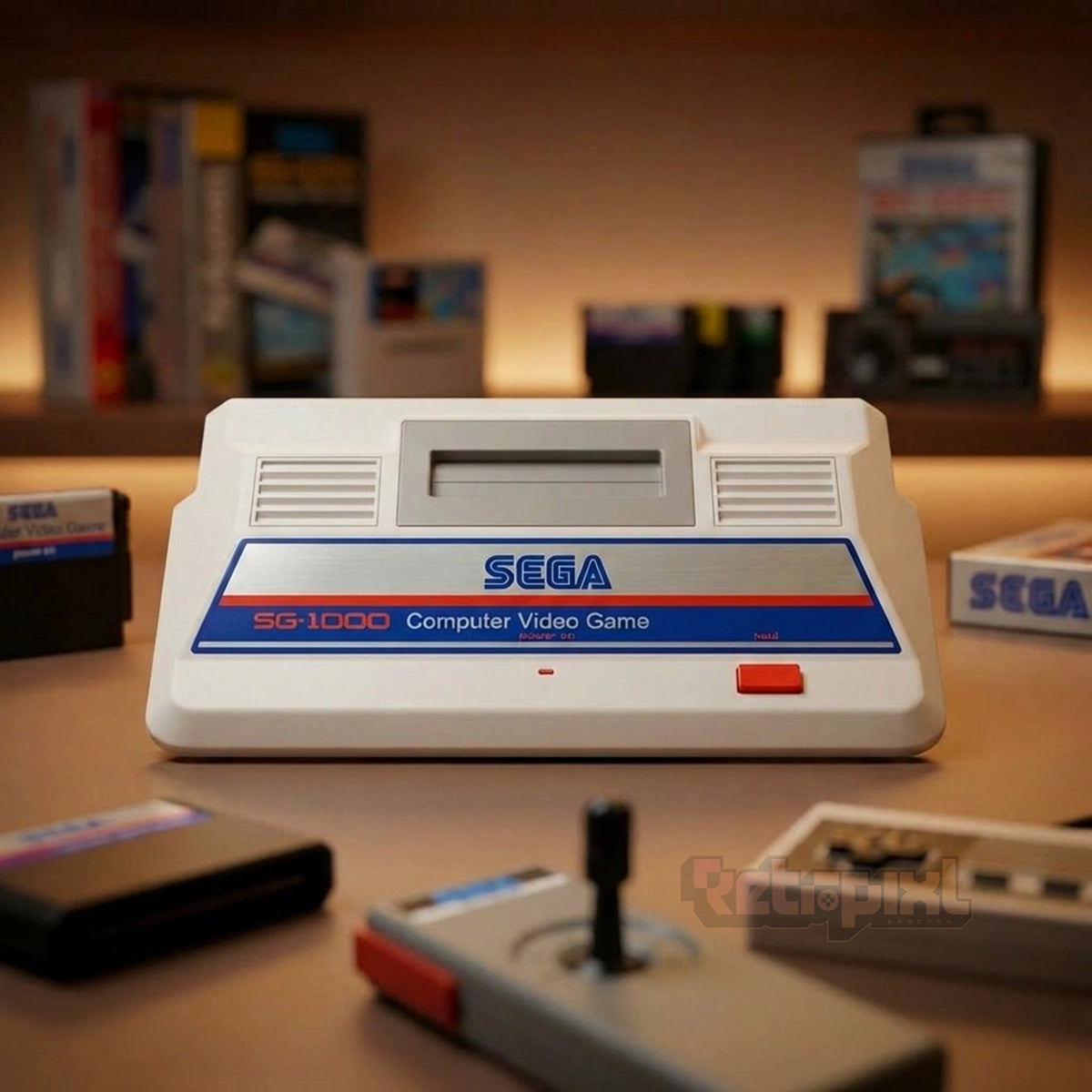 Sega SG-1000 console in RetroPixl studio for Retropixl.com for retrogaming players and retro gaming collectors
