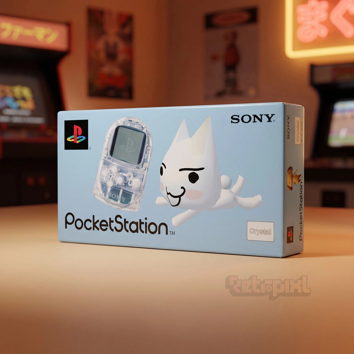 Official Sony PocketStation Crystal Doko Demo Toro Inoue in RetroPixl Studio on RetroPixl.com for retro gaming players and retrogaming collectors