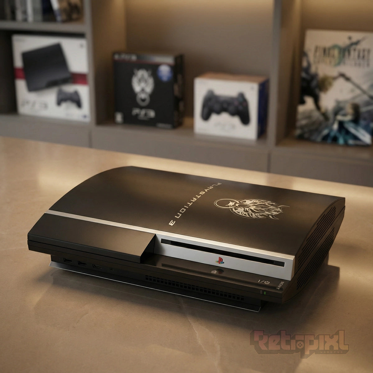 Sony Playstation 3 Final Fantasy Advent Children console in Retropixl studio for retrogaming players and retro gaming collectors on Retropixl.com