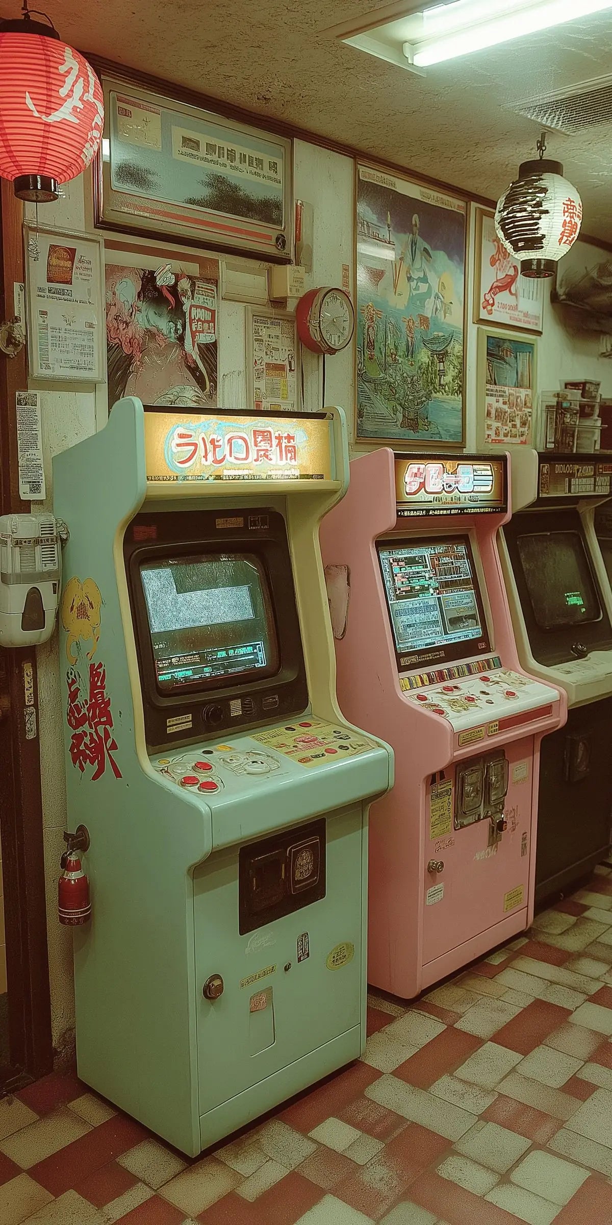 Vintage Japanese arcade cabinets, symbolizing RetroPixl’s roots in authentic retro gaming culture.