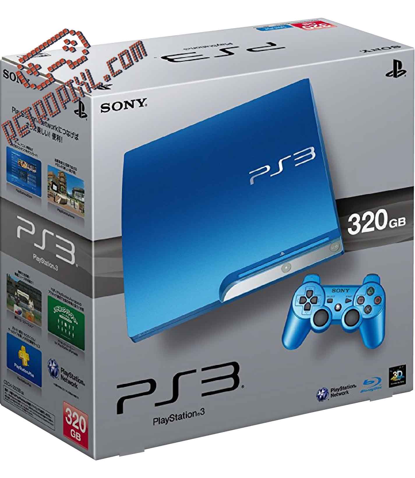 RetroPixl Sony Playstation 3 (PS3) Slim Splash Blue Limited edition 